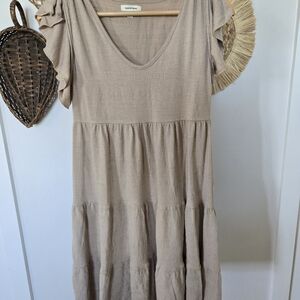 Max Studio Tiered Ruffle Sleeve Dress, Sz S